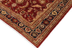handmade Traditional Kafkaz Rust Blue Hand Knotted RECTANGLE 100% WOOL area rug 9 x 12