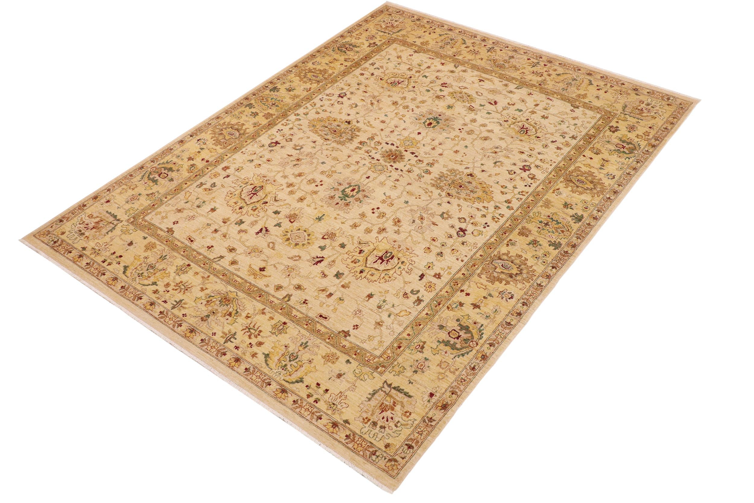 handmade Traditional Kafkaz Beige Gold Hand Knotted RECTANGLE 100% WOOL area rug 9x12