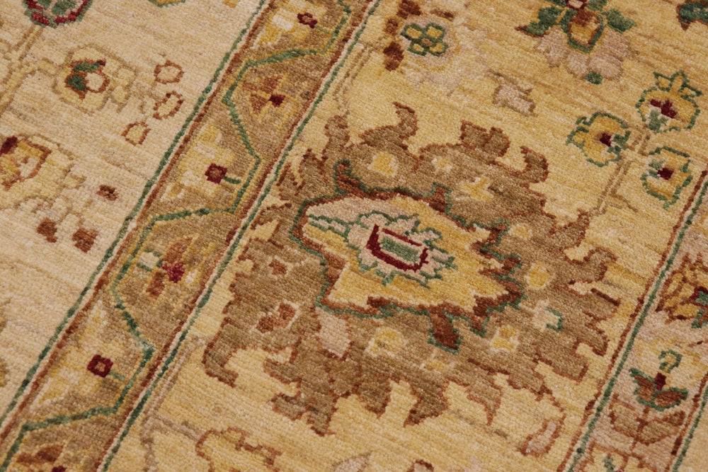 handmade Traditional Kafkaz Beige Gold Hand Knotted RECTANGLE 100% WOOL area rug 9x12