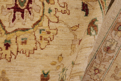 Bohemian Ziegler Greg Beige/Gold Hand Knotted Wool Rug - 8'11'' x 11'11''