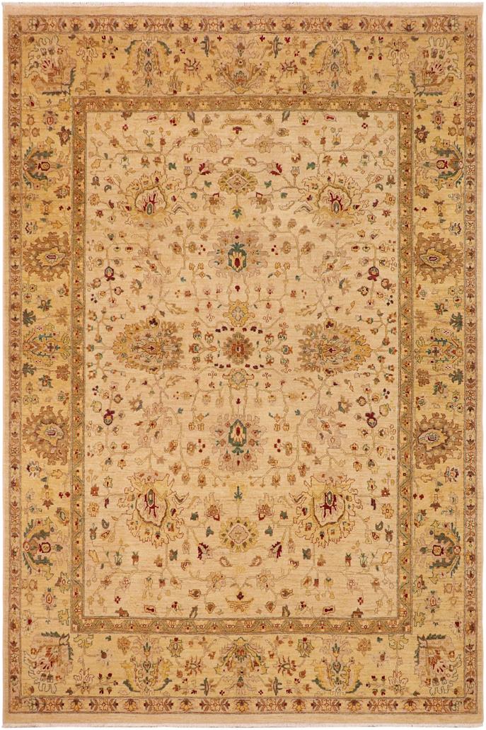 handmade Traditional Kafkaz Beige Gold Hand Knotted RECTANGLE 100% WOOL area rug 9 x 12