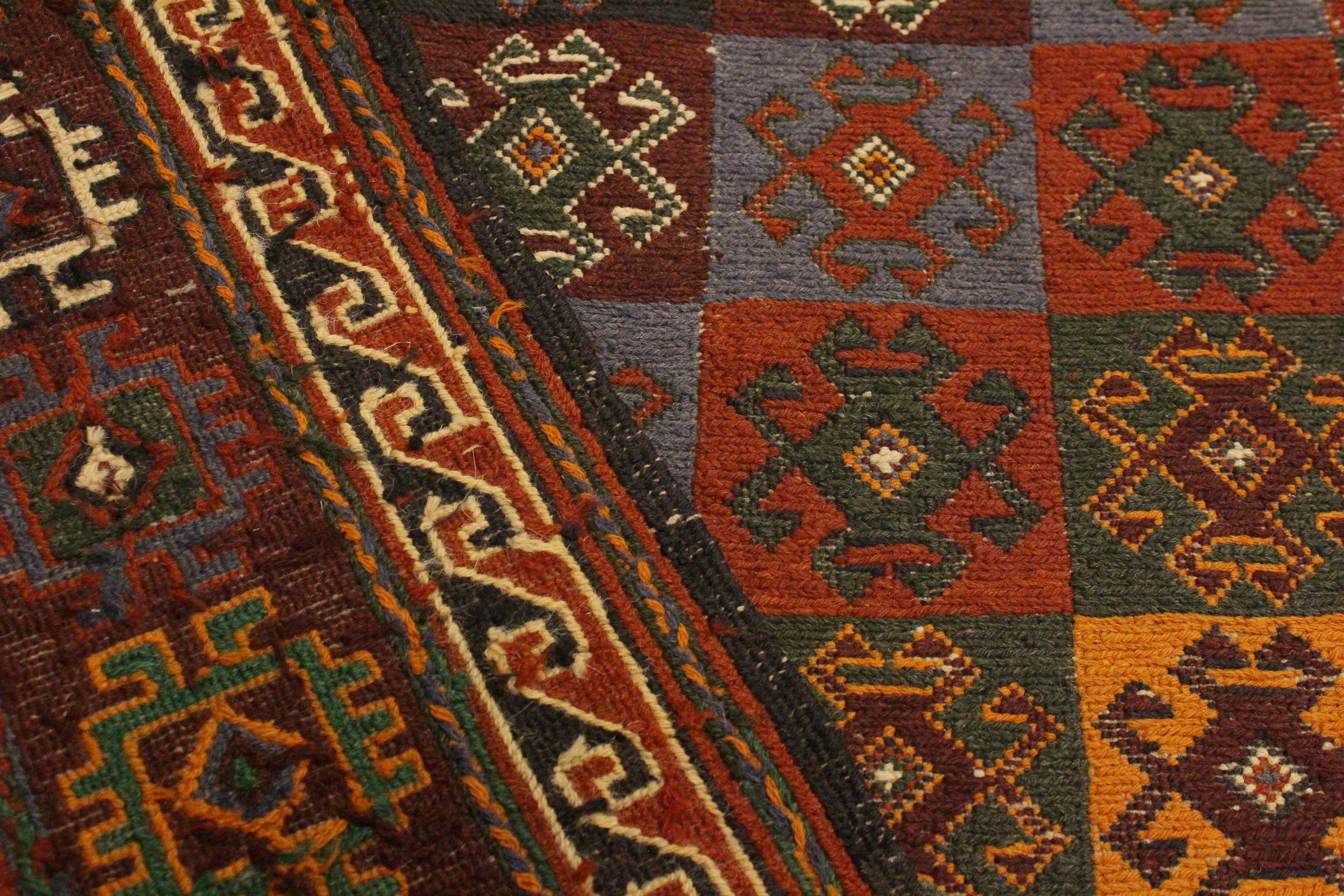 handmade Geometric Soumakh Rust Brown Hand-Woven RECTANGLE 100% WOOL area rug 5 x 6