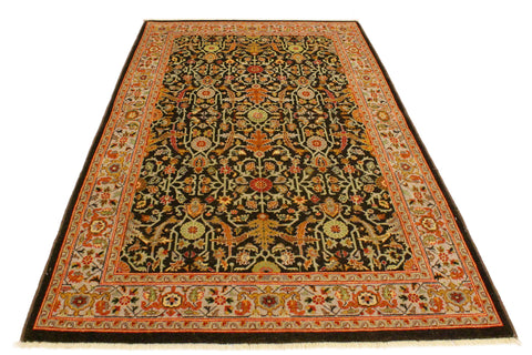 handmade Traditional Kafkaz Brown Tan Hand Knotted RECTANGLE 100% WOOL area rug 4x6