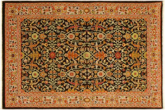 handmade Traditional Kafkaz Brown Tan Hand Knotted RECTANGLE 100% WOOL area rug 4x6