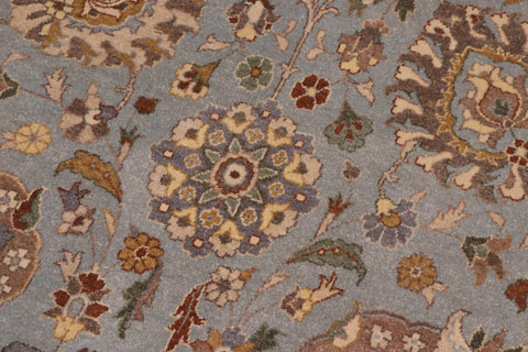 handmade Traditional Design Lt. Blue Tan Hand Knotted RECTANGLE 100% WOOL area rug 10' x 14'