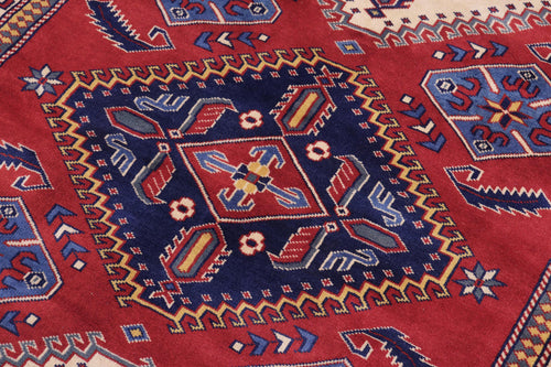Rustic Shirwan Brent Red/Beige Wool Rug - 4'4''X6'6''