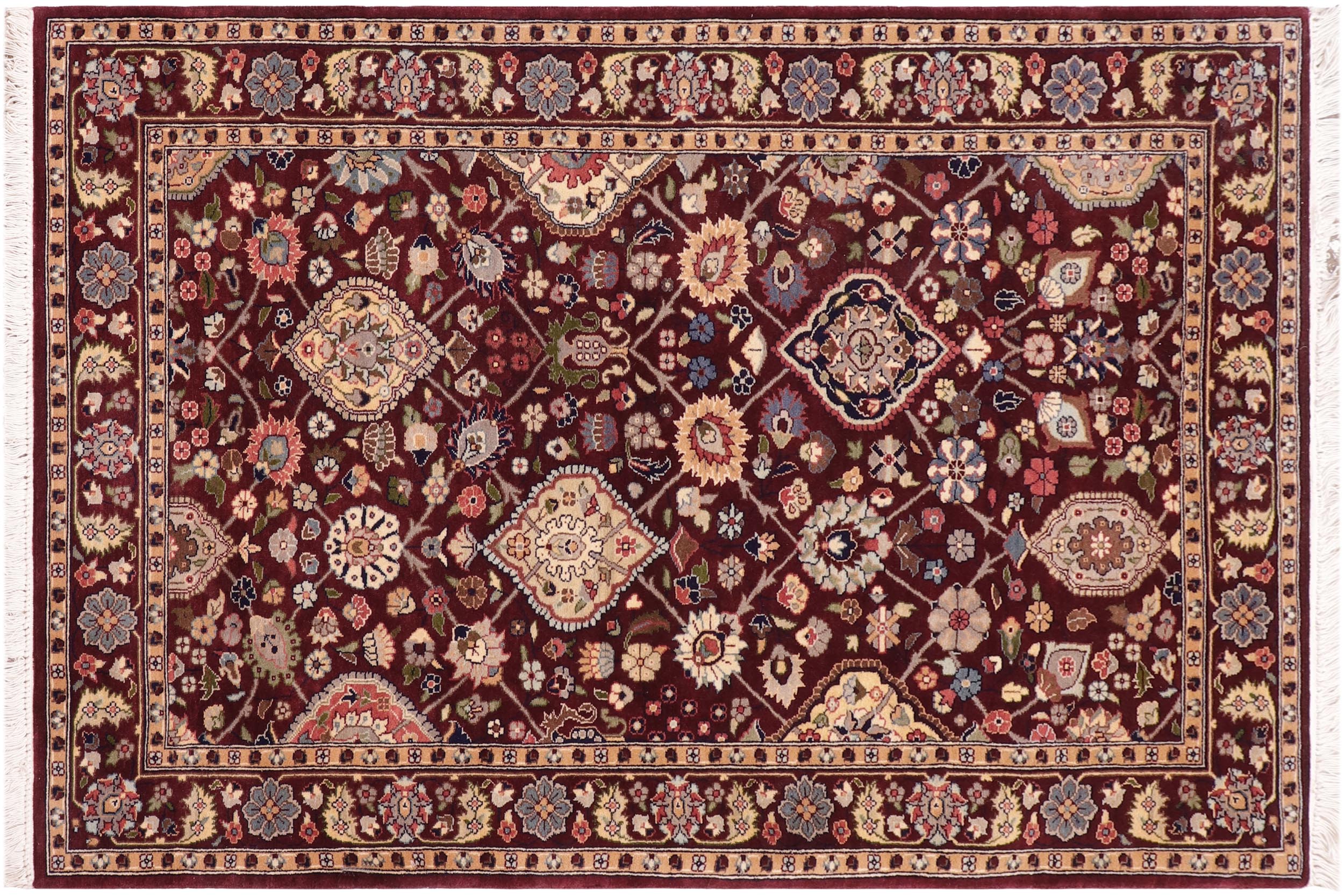 handmade Traditional Design Aubergine Aubergine Hand Knotted RECTANGLE 100% WOOL area rug 3x5