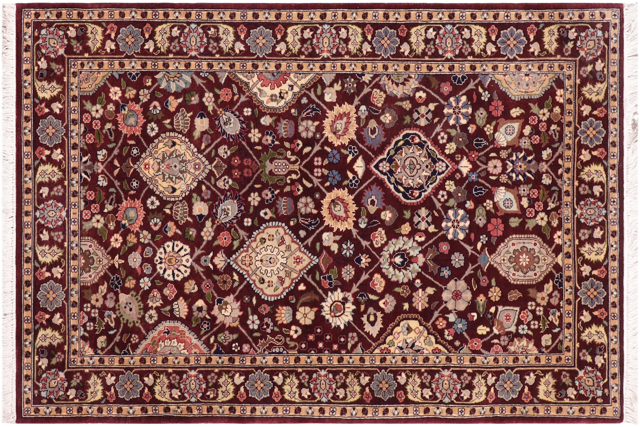 handmade Traditional Design Aubergine Aubergine Hand Knotted RECTANGLE 100% WOOL area rug 3x5