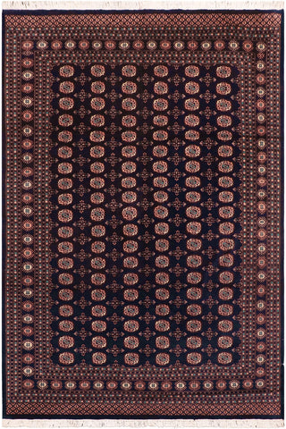 Southwestern Bokhara Hugh Blue/Blue Wool Rug - 8'4''X9'11''