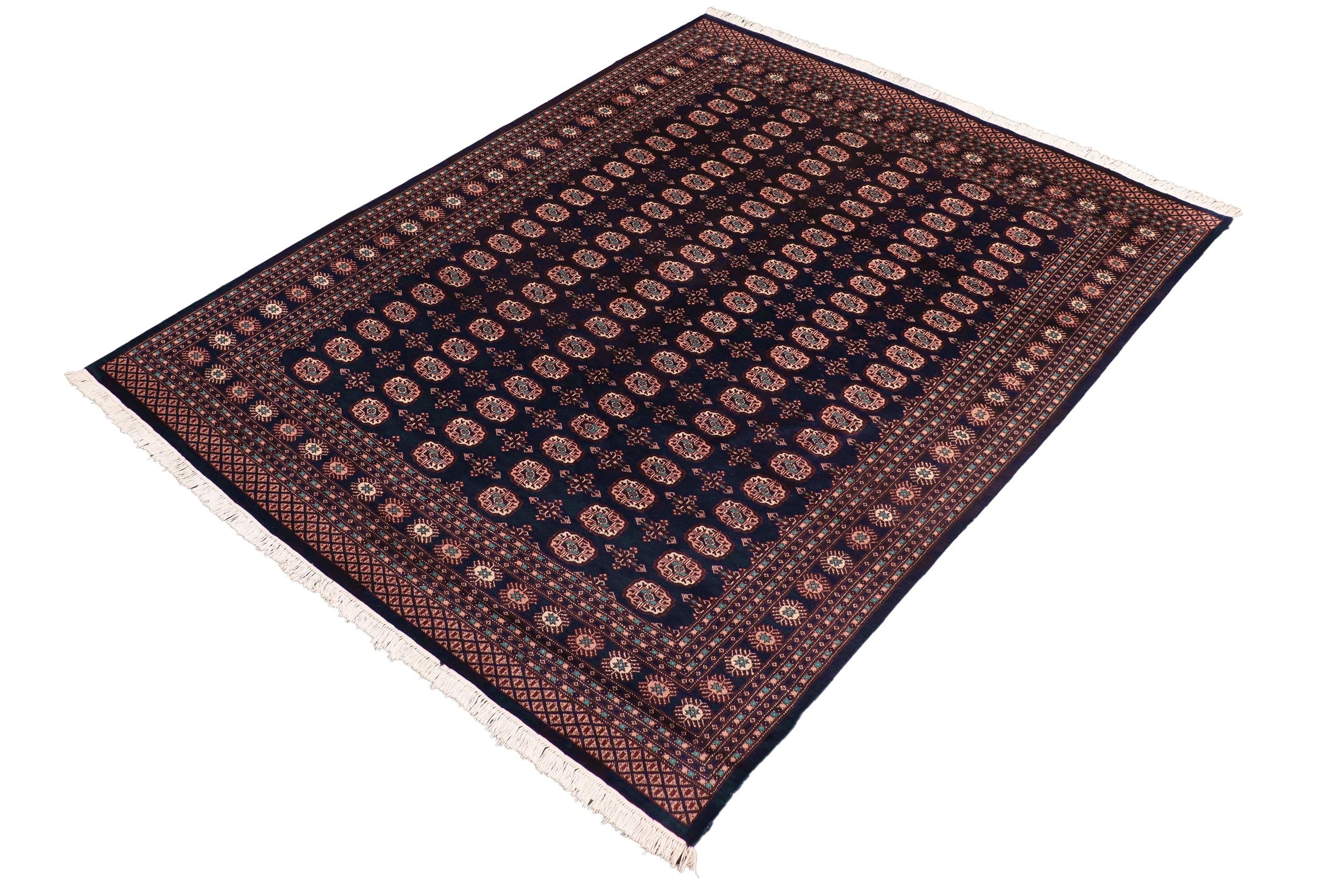 handmade Geometric Bokhara Blue Blue Hand Knotted RECTANGLE 100% WOOL area rug 8X10