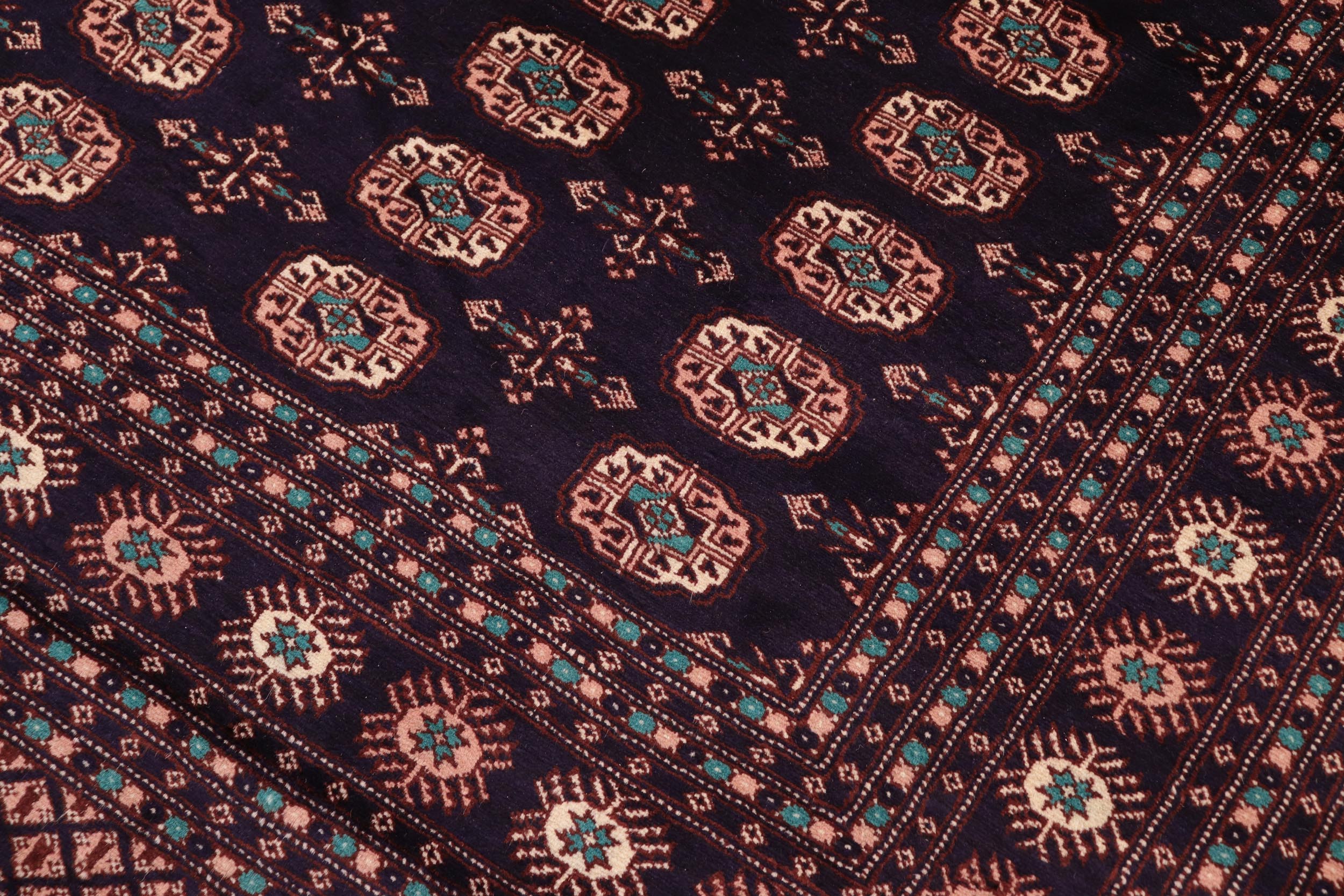 handmade Geometric Bokhara Blue Blue Hand Knotted RECTANGLE 100% WOOL area rug 8X10