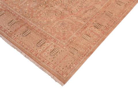 handmade Traditional Tajdar Tan Tan Hand Knotted RECTANGLE 100% WOOL area rug 8x9