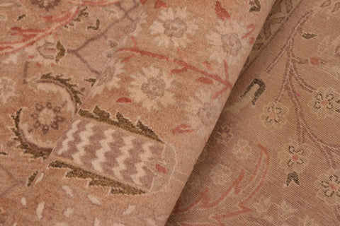 handmade Traditional Tajdar Tan Tan Hand Knotted RECTANGLE 100% WOOL area rug 8x9