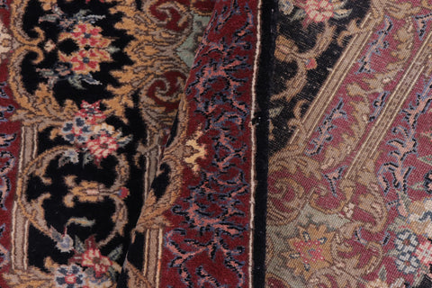 handmade Traditional Abusson Black Black Hand Knotted RECTANGLE 100% WOOL area rug 3x5