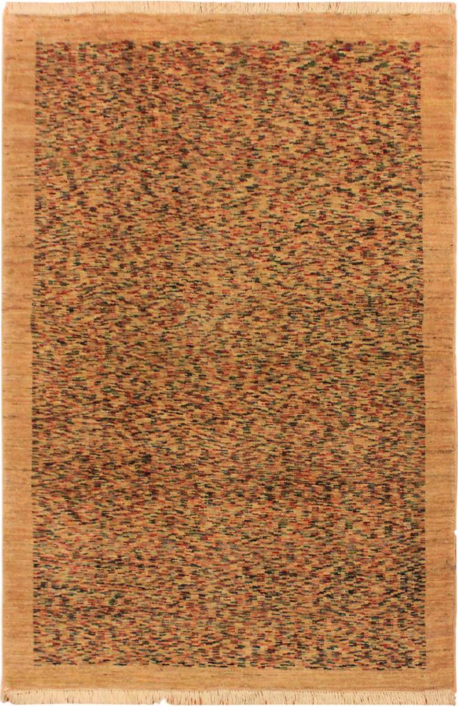 handmade Modern Gabbeh Tan Blue Hand Knotted RECTANGLE 100% WOOL area rug 3  x 5 