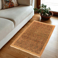 handmade Modern Gabbeh Tan Blue Hand Knotted RECTANGLE 100% WOOL area rug 3  x 5 