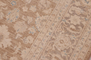 handmade Transitional Kafkaz Brown Tan Hand Knotted RECTANGLE 100% WOOL area rug 6' x 9'