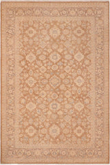 handmade Transitional Kafkaz Brown Tan Hand Knotted RECTANGLE 100% WOOL area rug 6 x 9