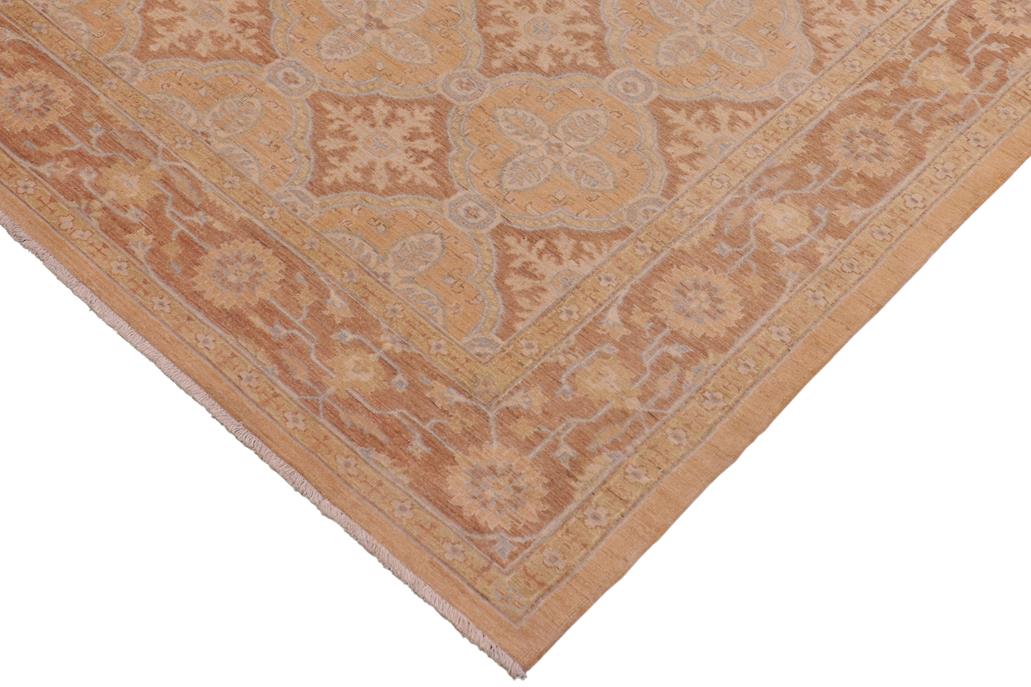 handmade Transitional Kafkaz Tan Brown Hand Knotted RECTANGLE 100% WOOL area rug 6 x 9