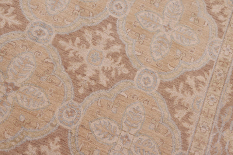 handmade Transitional Kafkaz Tan Brown Hand Knotted RECTANGLE 100% WOOL area rug 6' x 9'