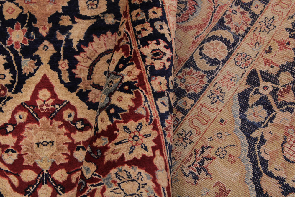 handmade Traditional Kirman Blue Red Hand Knotted RECTANGLE 100% WOOL area rug 9x12