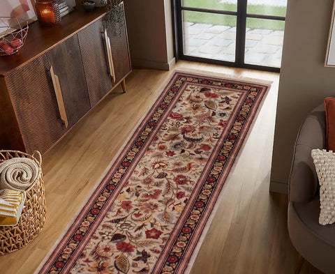 handmade Transitional Gulberg Taupe Black Hand Knotted RUNNER 100% WOOL area rug 3' x 16'