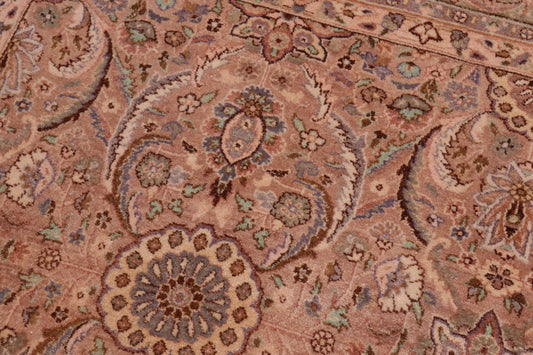 handmade Transitional Qaseem Bond Tan Lt. Green Hand Knotted SQUARE 100% WOOL area rug 6 x 6