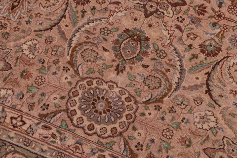 handmade Transitional Qaseem Bond Tan Lt. Green Hand Knotted SQUARE 100% WOOL area rug 6x6