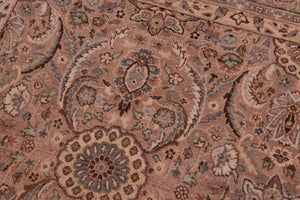 handmade Transitional Qaseem Bond Tan Lt. Green Hand Knotted SQUARE 100% WOOL area rug 6x6
