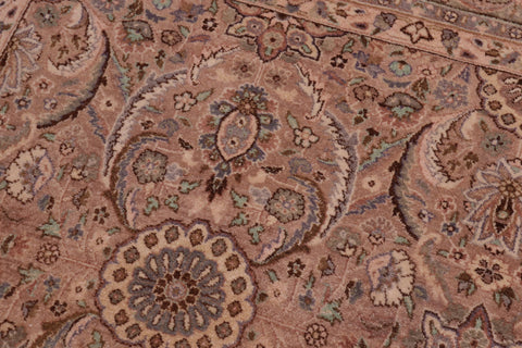handmade Transitional Qaseem Bond Tan Lt. Green Hand Knotted SQUARE 100% WOOL area rug 6x6
