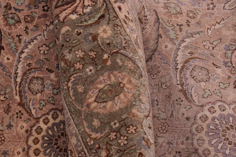handmade Transitional Qaseem Bond Tan Lt. Green Hand Knotted SQUARE 100% WOOL area rug 6x6