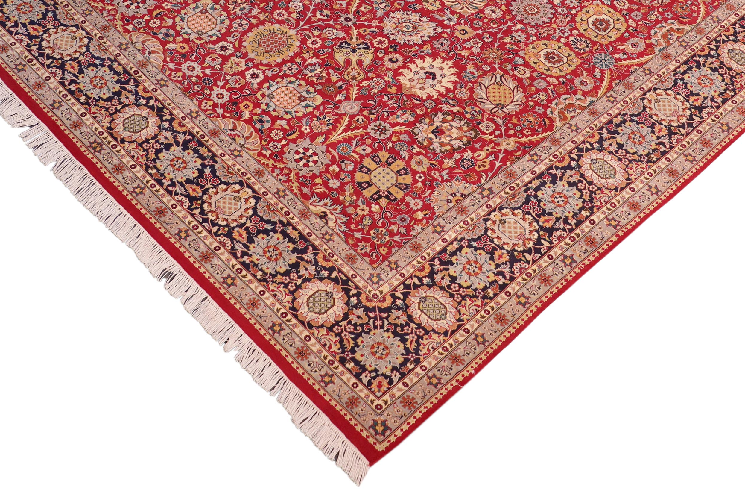 handmade Transitional  Red Blue Hand Knotted RECTANGLE 100% WOOL area rug 8x10