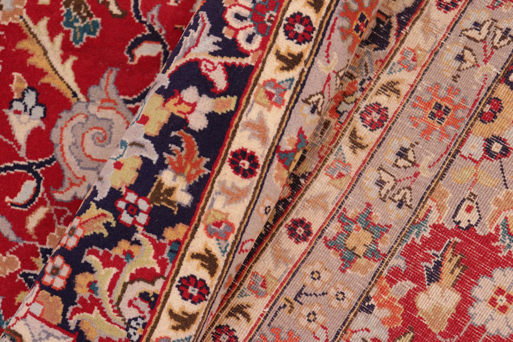 handmade Transitional  Red Blue Hand Knotted RECTANGLE 100% WOOL area rug 8x10