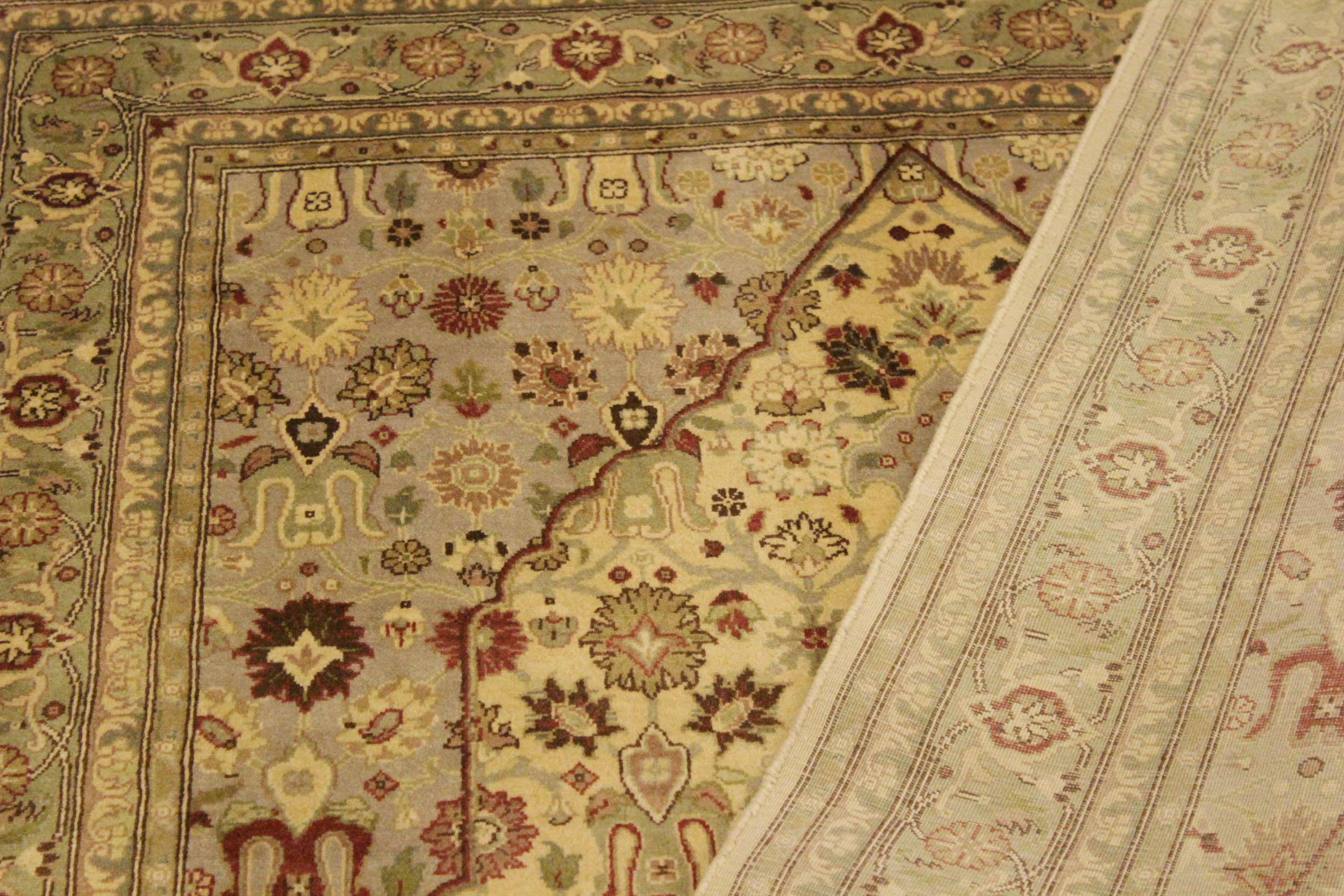 handmade Traditional Tabriz Beige Green Hand Knotted RECTANGLE 100% WOOL area rug 4x6