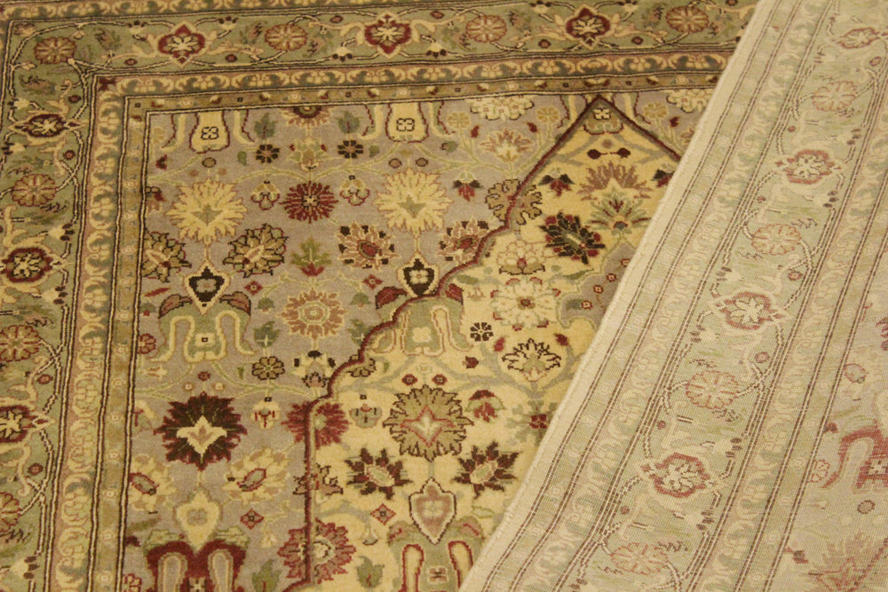 handmade Traditional Tabriz Beige Green Hand Knotted RECTANGLE 100% WOOL area rug 4x6