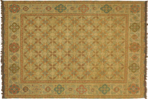 handmade Geometric Soumakh Beige Brown Hand-Woven RECTANGLE 100% WOOL area rug 8 x 10