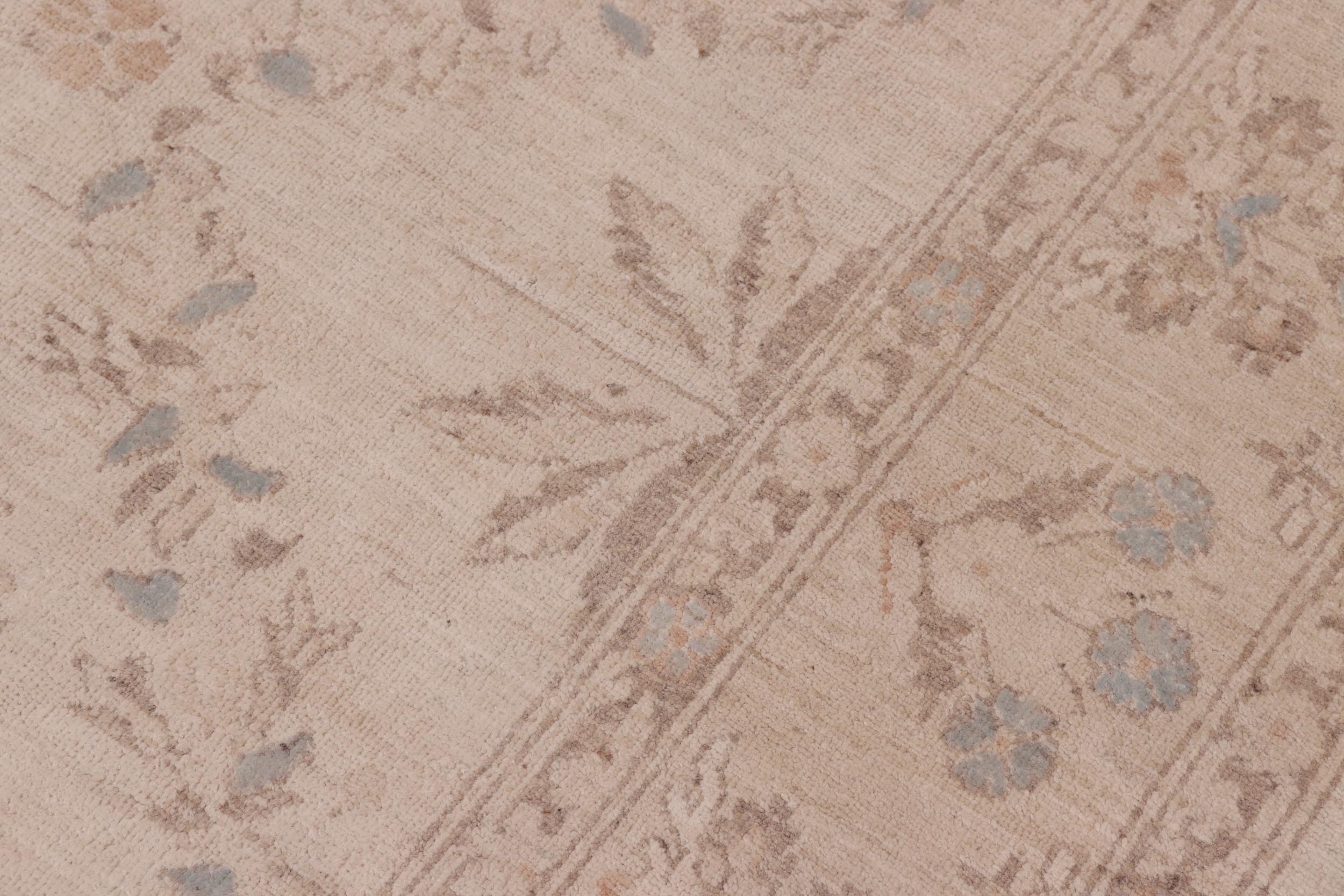 handmade Transitional Kafkaz Ivory Beige Hand Knotted RECTANGLE 100% WOOL area rug 8' x 10'