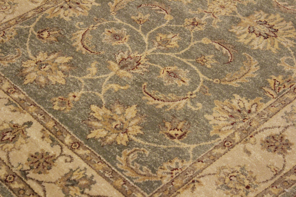 handmade Traditional Kafkaz Lt. Green Tan Hand Knotted RECTANGLE 100% WOOL area rug 4x6