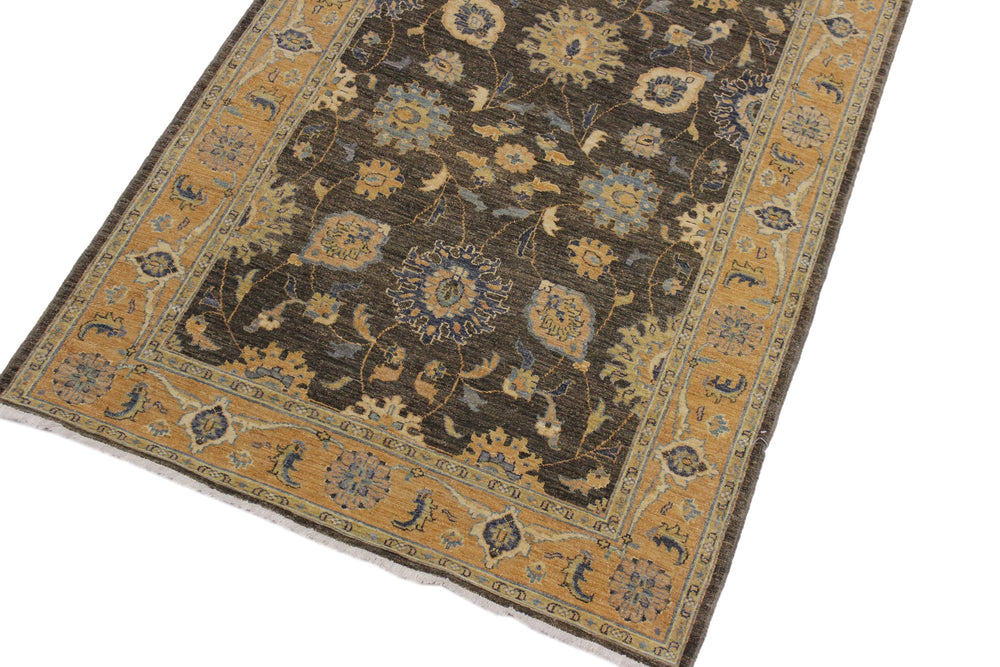 handmade Transitional Kafkaz Gray Blue Hand Knotted RUNNER 100% WOOL area rug 4' x 10'