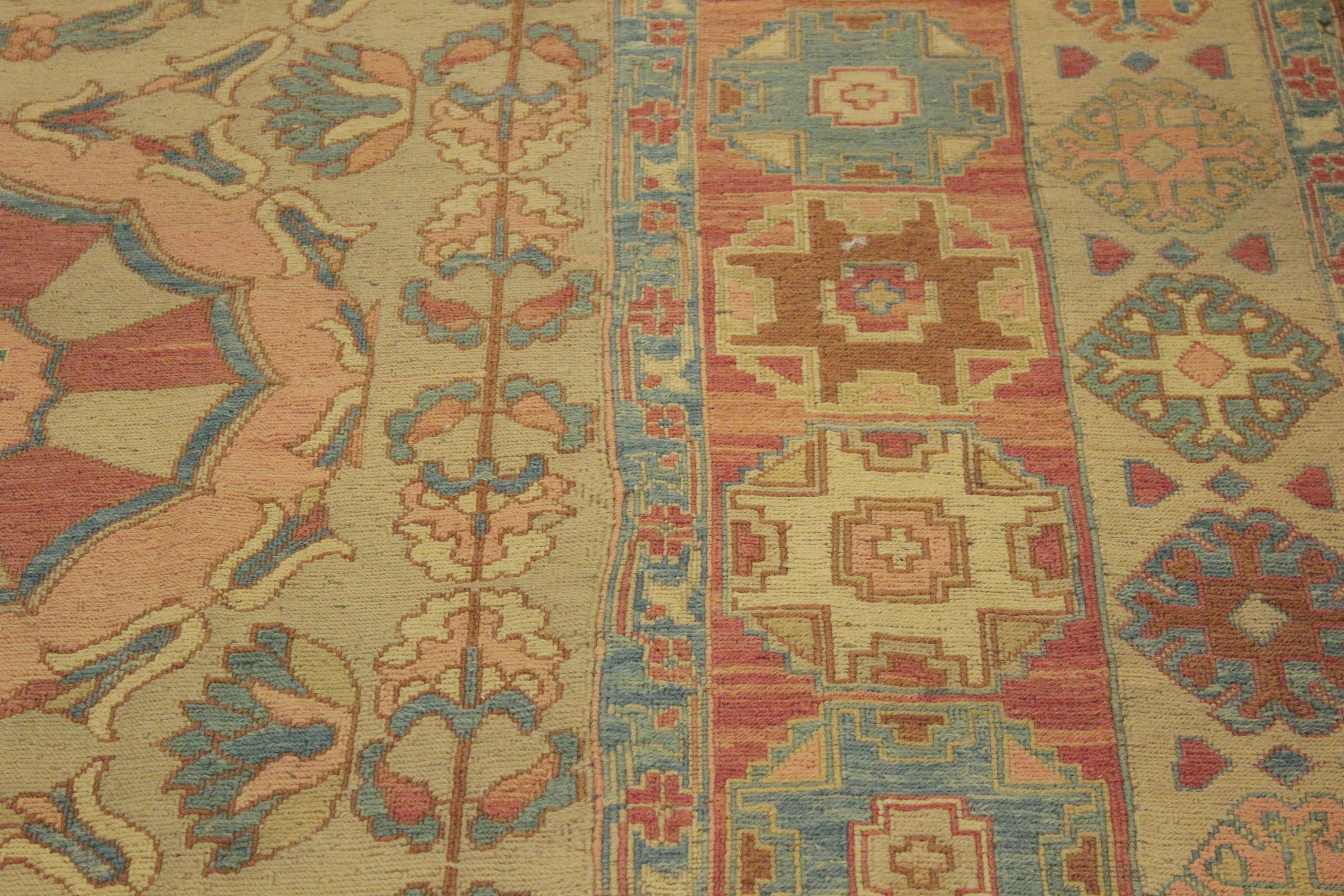 handmade Geometric Soumakh Tan Rust Hand-Woven RECTANGLE 100% WOOL area rug 10 x 13