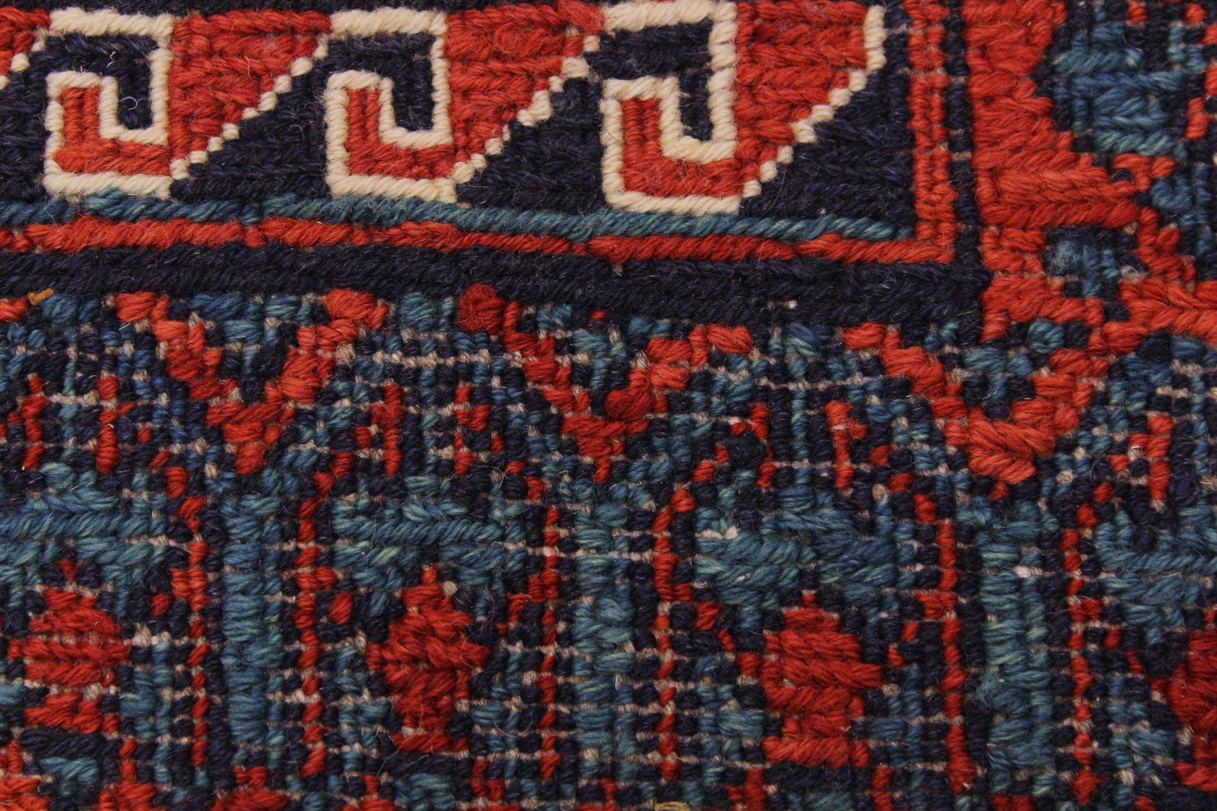 handmade Geometric Soumakh Rust Blue Hand-Woven RECTANGLE 100% WOOL area rug 6 x 9