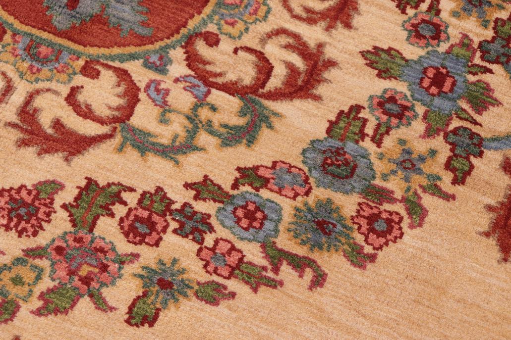 handmade Traditional Kafkaz Beige Rust Hand Knotted RECTANGLE 100% WOOL area rug 6 x 9