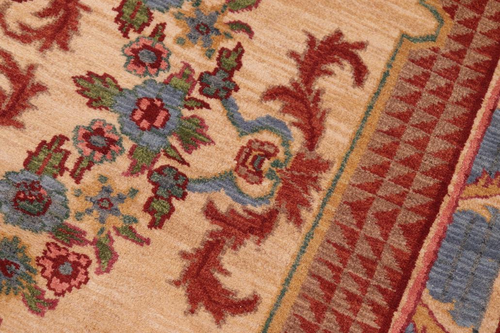 handmade Traditional Kafkaz Beige Rust Hand Knotted RECTANGLE 100% WOOL area rug 6 x 9