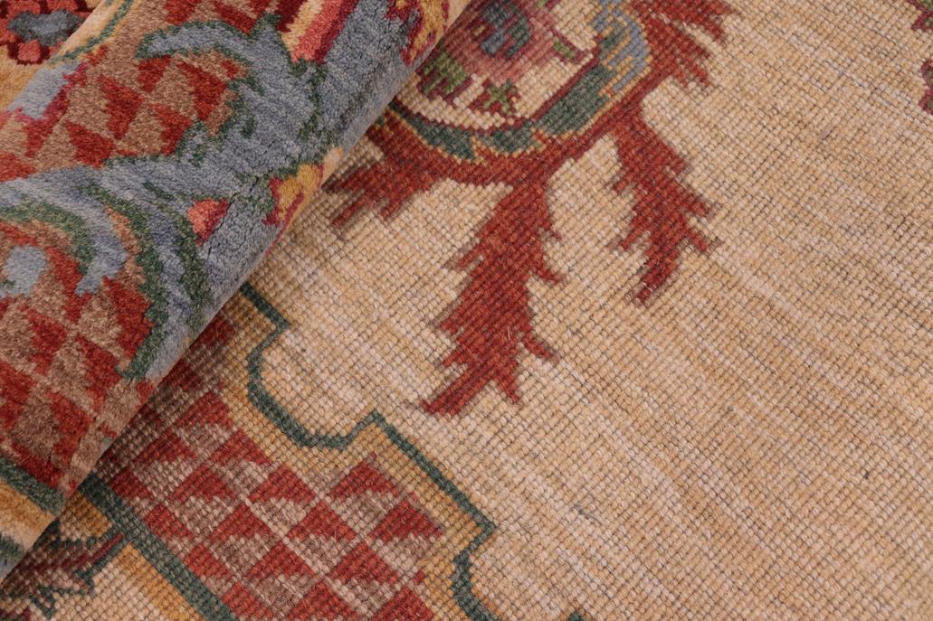 handmade Traditional Kafkaz Beige Rust Hand Knotted RECTANGLE 100% WOOL area rug 6 x 9