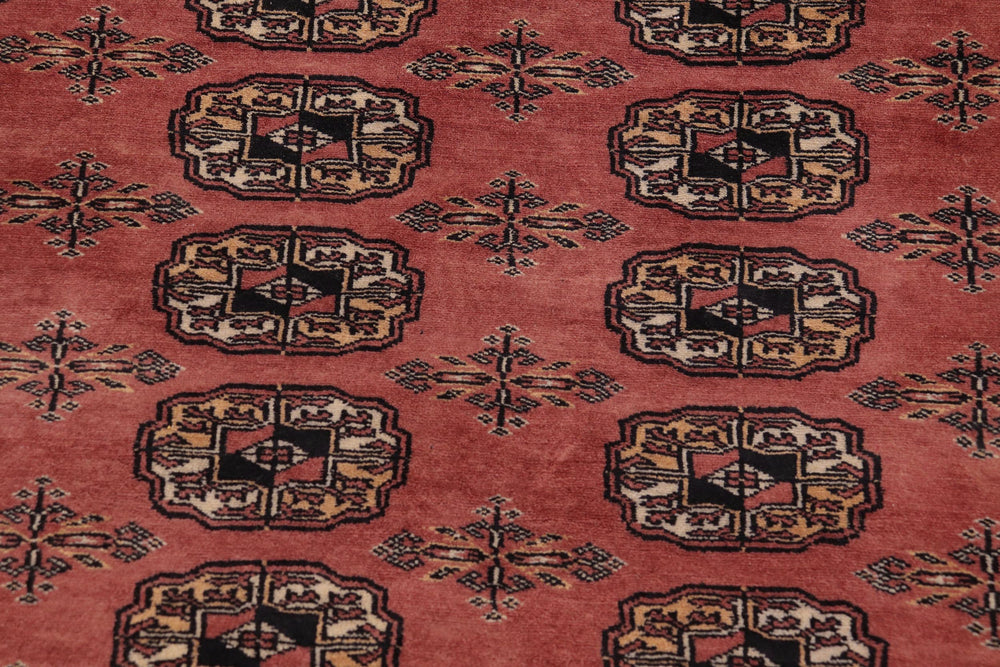 handmade Geometric Bokhara Peach Black Hand Knotted RECTANGLE 100% WOOL area rug 9X12