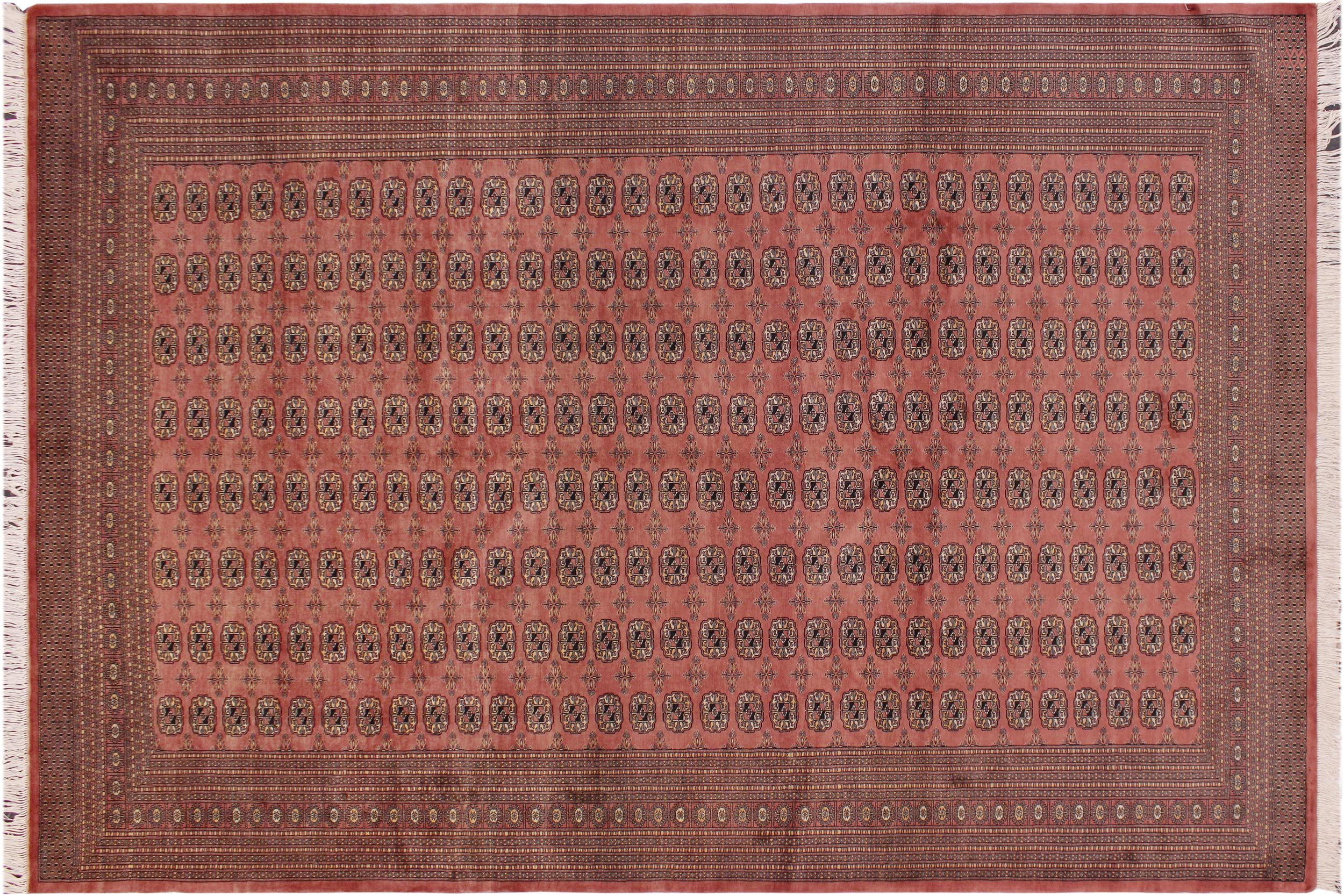 handmade Geometric Bokhara Peach Black Hand Knotted RECTANGLE 100% WOOL area rug 9X12
