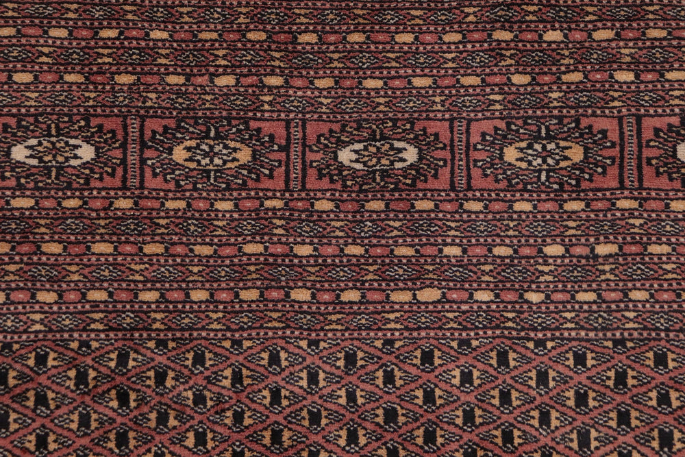 handmade Geometric Bokhara Peach Black Hand Knotted RECTANGLE 100% WOOL area rug 9X12