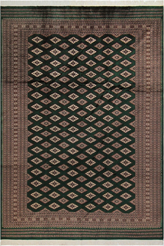 Rustic Bokhara Hamal Green/Taupe Wool Rug - 9'0''X11'8''