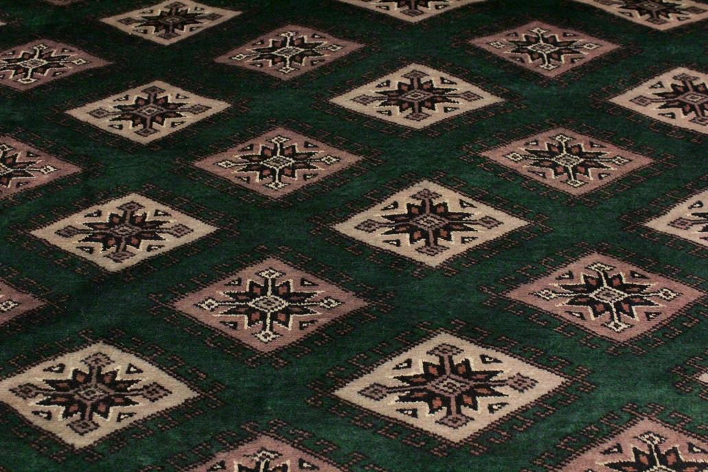 handmade Geometric Bokhara Green Taupe Hand Knotted RECTANGLE 100% WOOL area rug 9 x 12