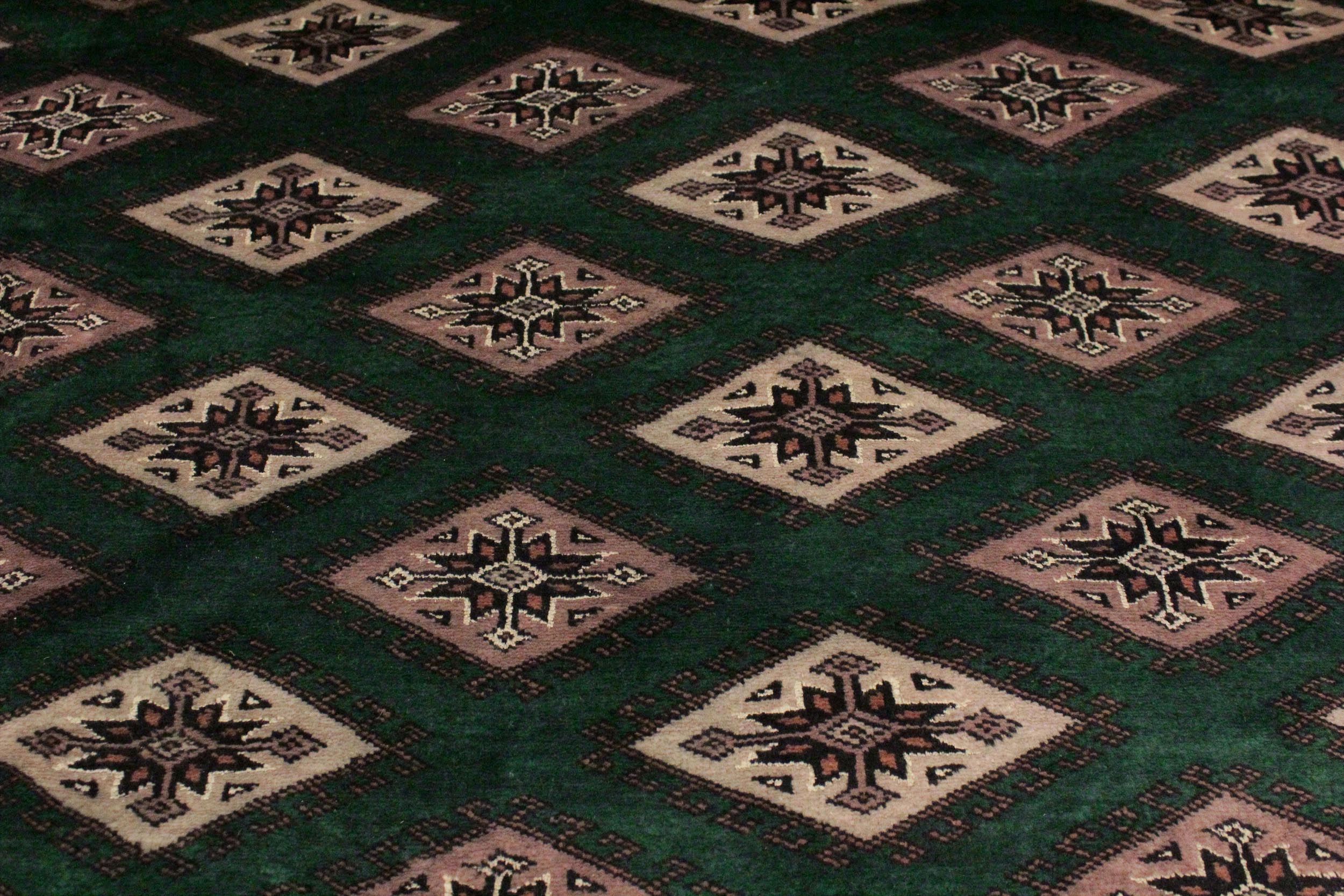 handmade Geometric Bokhara Green Taupe Hand Knotted RECTANGLE 100% WOOL area rug 9X12